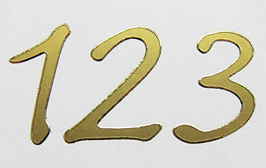 Sticker Zahlen 0-9 3cm gold